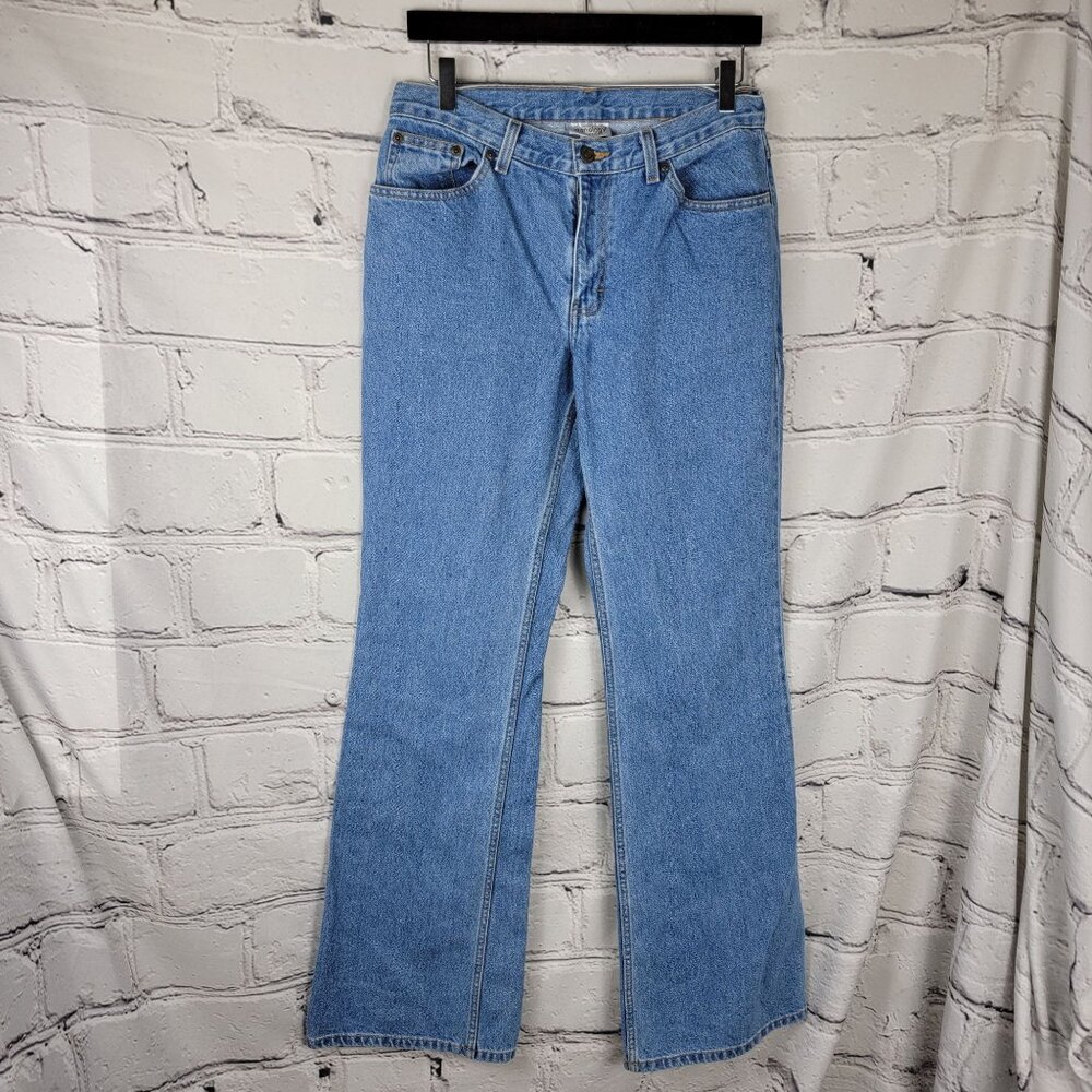 Jeanology‎ Jeans Denim Cotton Womens 8 Tall Blue Straight VTG High Rise
